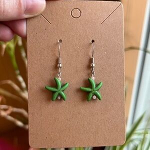 Green Starfish Earrings